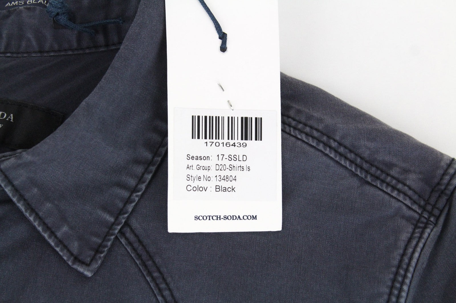 SCOTCH & SODA Men's Shirt ~S Dark Grey Western Long Sleeve Classic