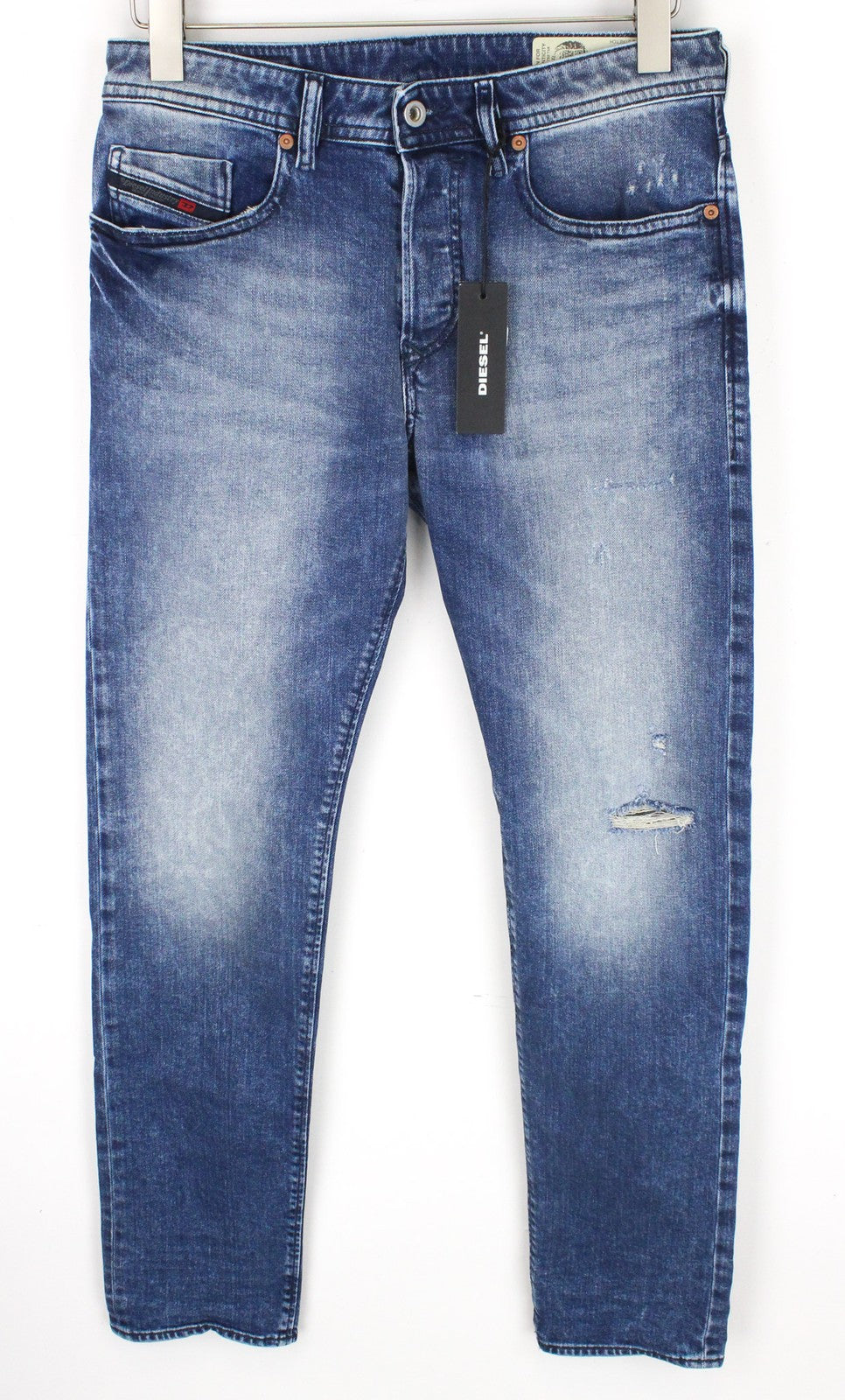 DIESEL Buster 081AQ Men's Jeans W29/L32 Blue Slim Tapered Distressed