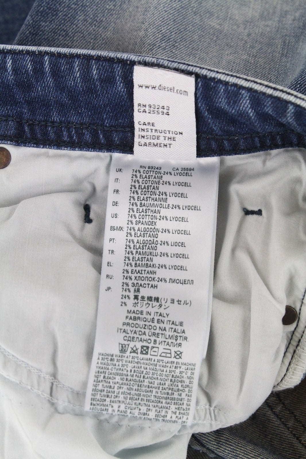 DIESEL Buster 081AQ Men's Jeans W29/L32 Blue Slim Tapered Distressed