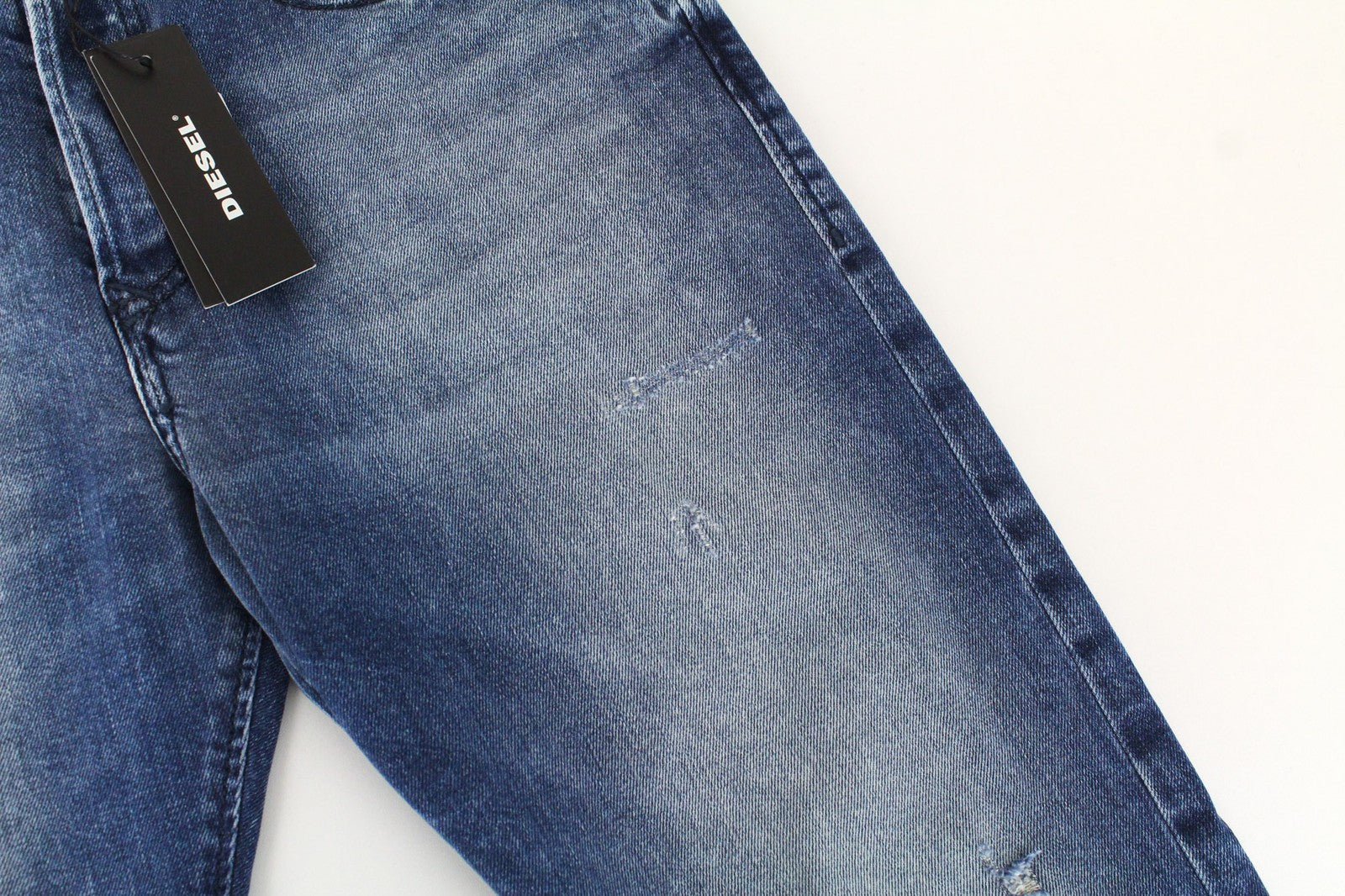 DIESEL Buster 081AQ Men's Jeans W29/L32 Blue Slim Tapered Distressed