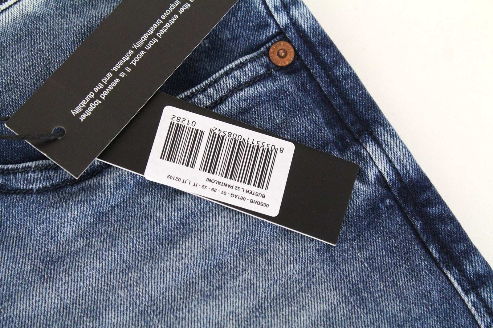 DIESEL Buster 081AQ Men's Jeans W29/L32 Blue Slim Tapered Distressed