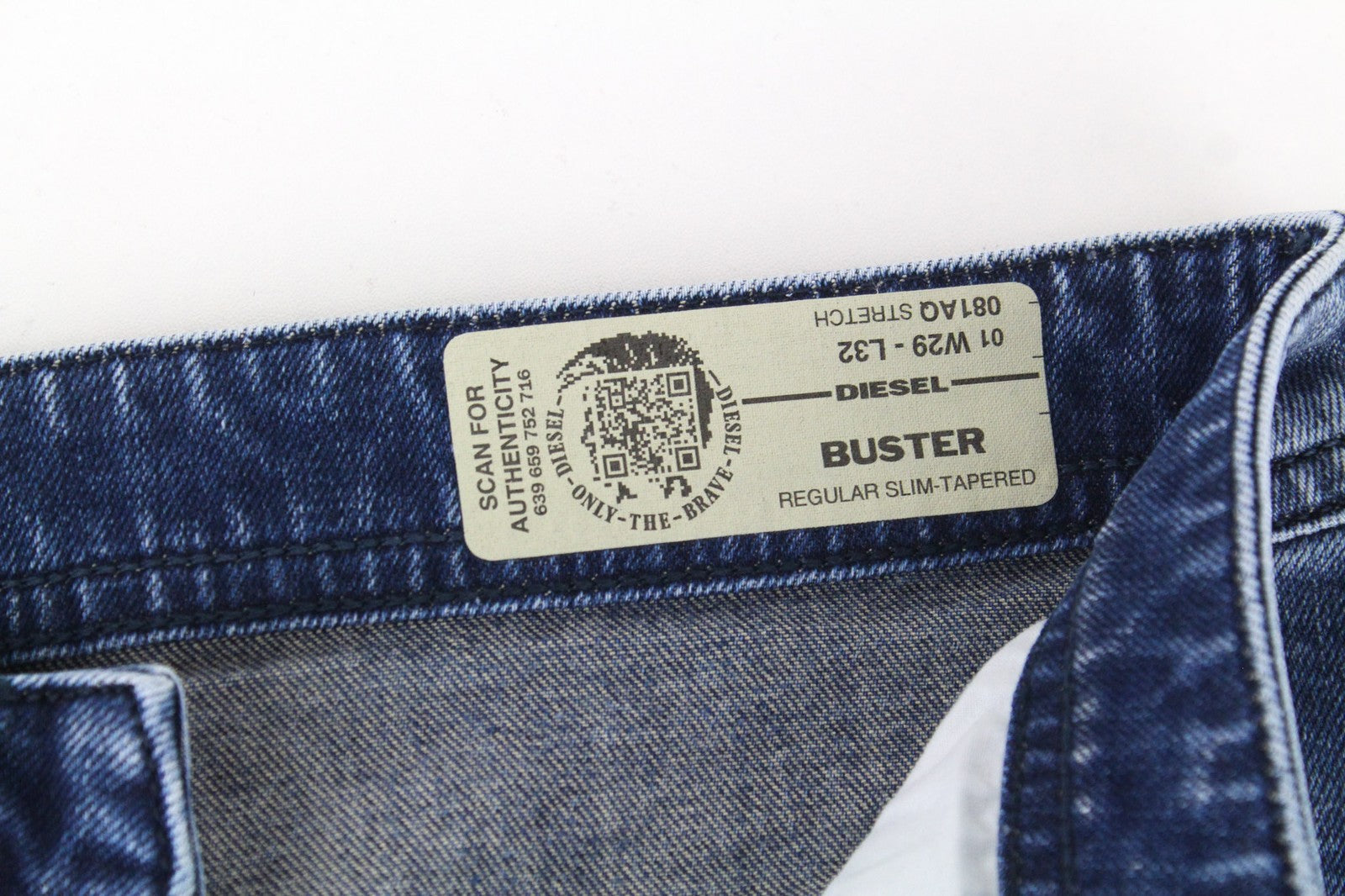 DIESEL Buster 081AQ Men's Jeans W29/L32 Blue Slim Tapered Distressed