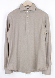 SUITSUPPLY Men's ~S Polo Shirt Extra Slim Fit Brown Melange Smart Cotton