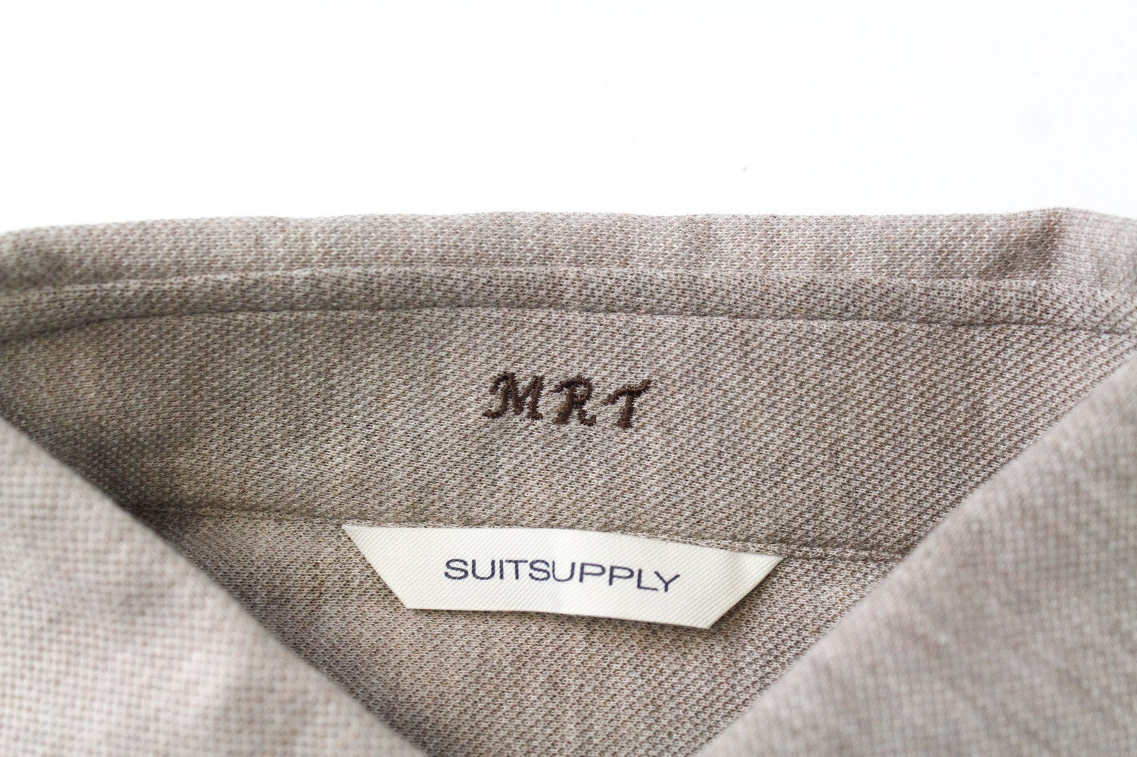 SUITSUPPLY Men's ~S Polo Shirt Extra Slim Fit Brown Melange Smart Cotton