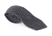 SUITSUPPLY Men's Wool Silk Tie ~150x8 cm Grey Knit Polka Dot Formal