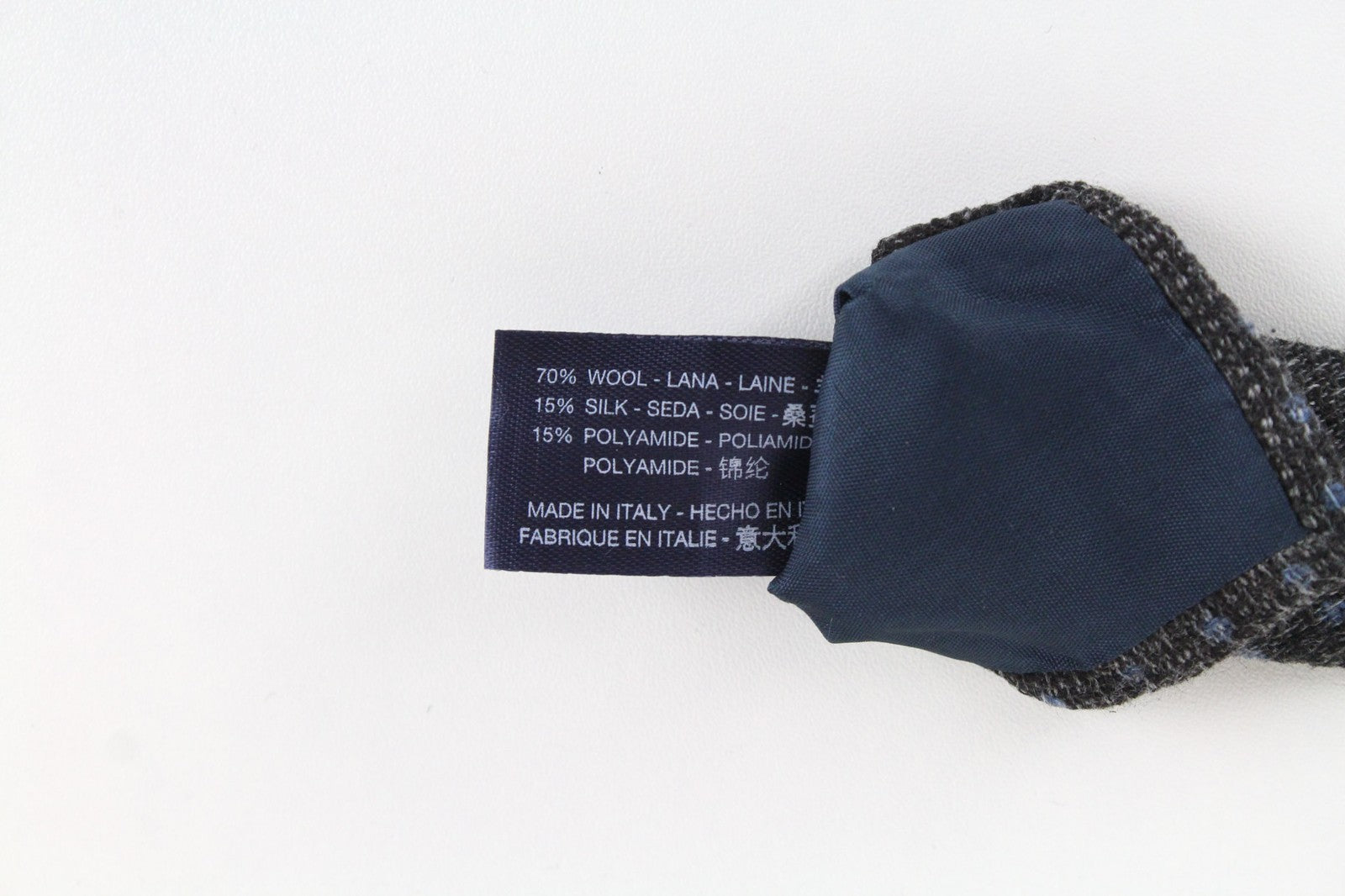 SUITSUPPLY Men's Wool Silk Tie ~150x8 cm Grey Knit Polka Dot Formal