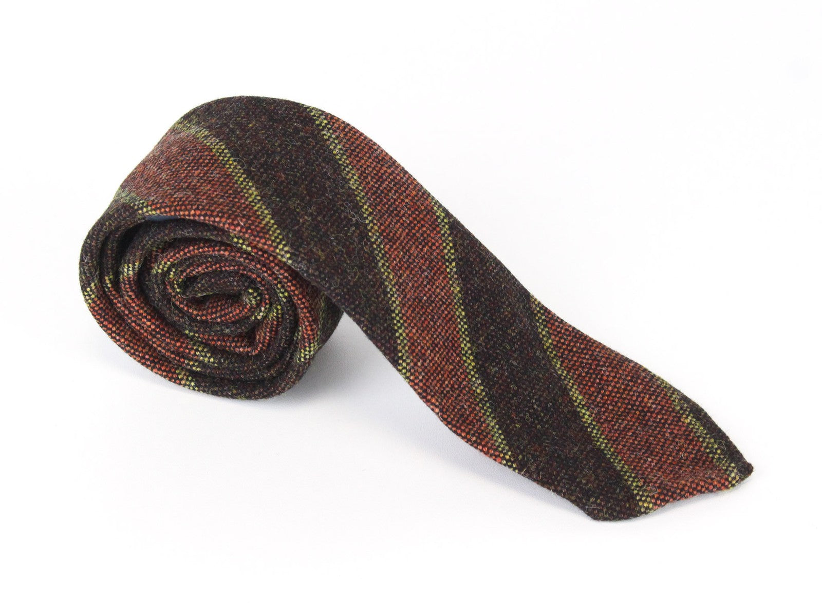 SUITSUPPLY Men's Tie ~150x8 cm Brown Wool Striped Pointed-End Formal