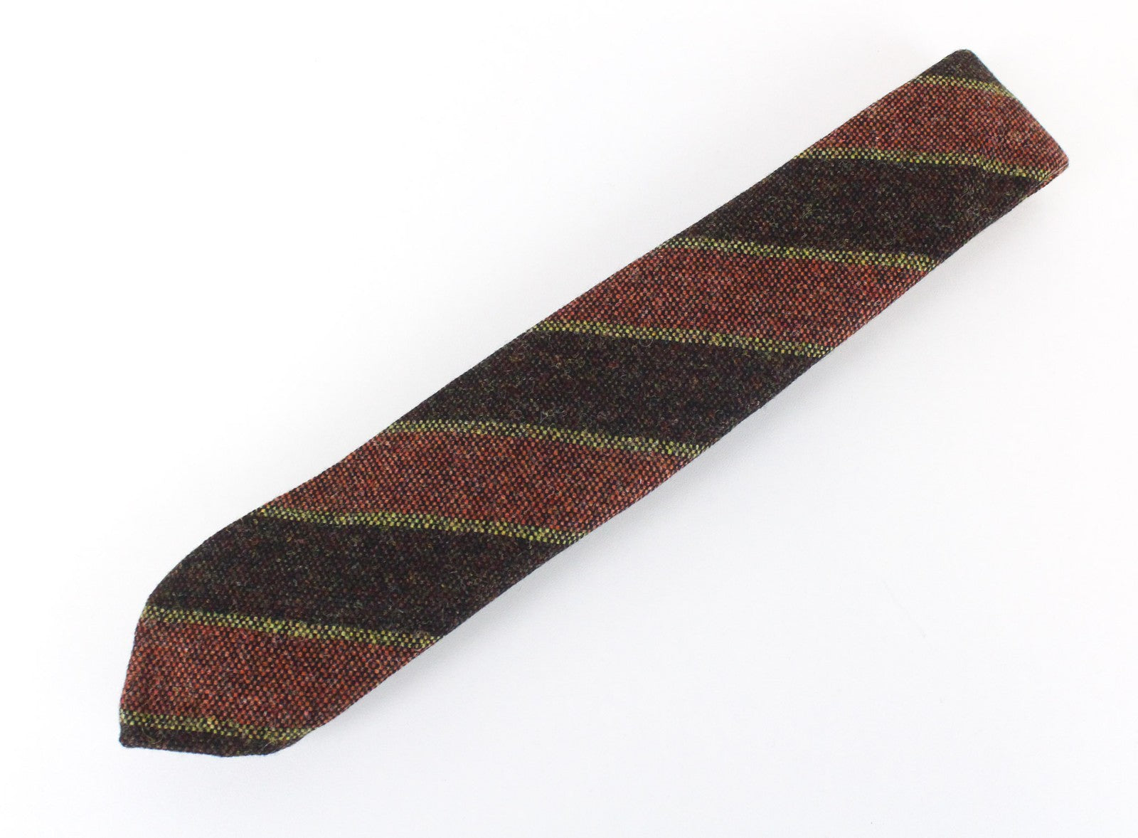 SUITSUPPLY Men's Tie ~150x8 cm Brown Wool Striped Pointed-End Formal