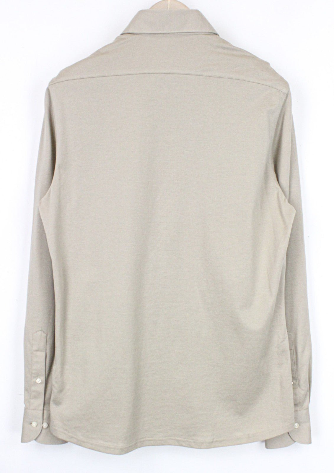 SUITSUPPLY Men's Cutaway Top 39/15.5-40/15.75 Beige Slim Fit Cotton Polo