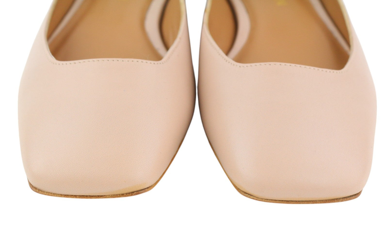 EMPORIO ARMANI X3D224 Women Flats EU37 Light Pink Square Toe Ballerina Casual