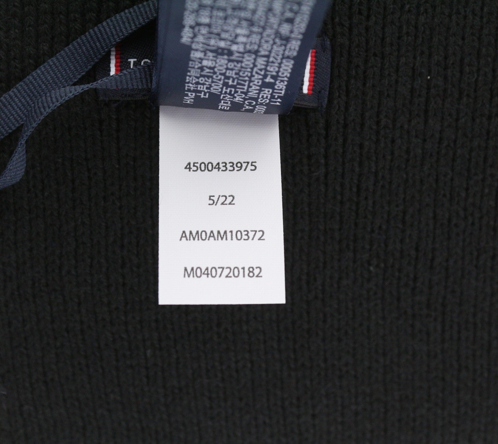 TOMMY HILFIGER Horizon Flat Knit Men Scarf OS Black Embroidered Logo Unisex