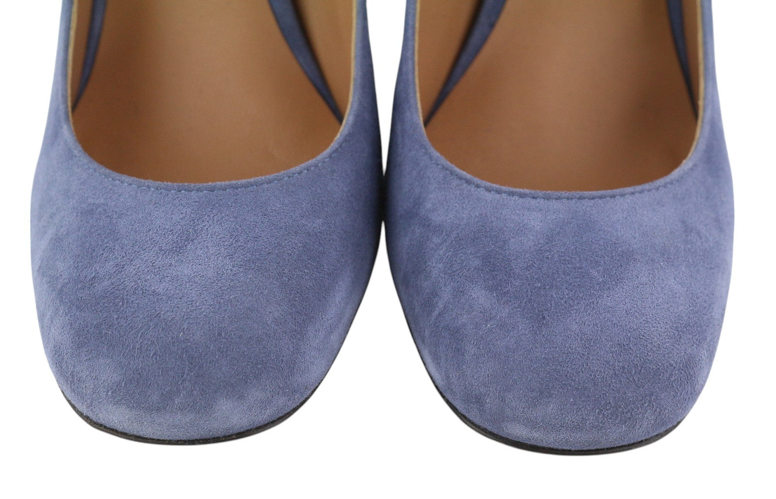 EMPORIO ARMANI X3E340 Women Heels EU37 Blue Suede Leather Square Toe Slip On