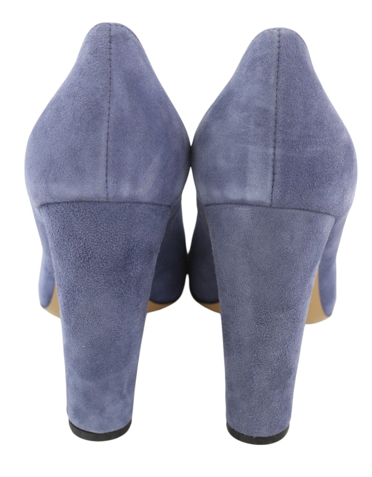 EMPORIO ARMANI X3E340 Women Heels EU37 Blue Suede Leather Square Toe Slip On