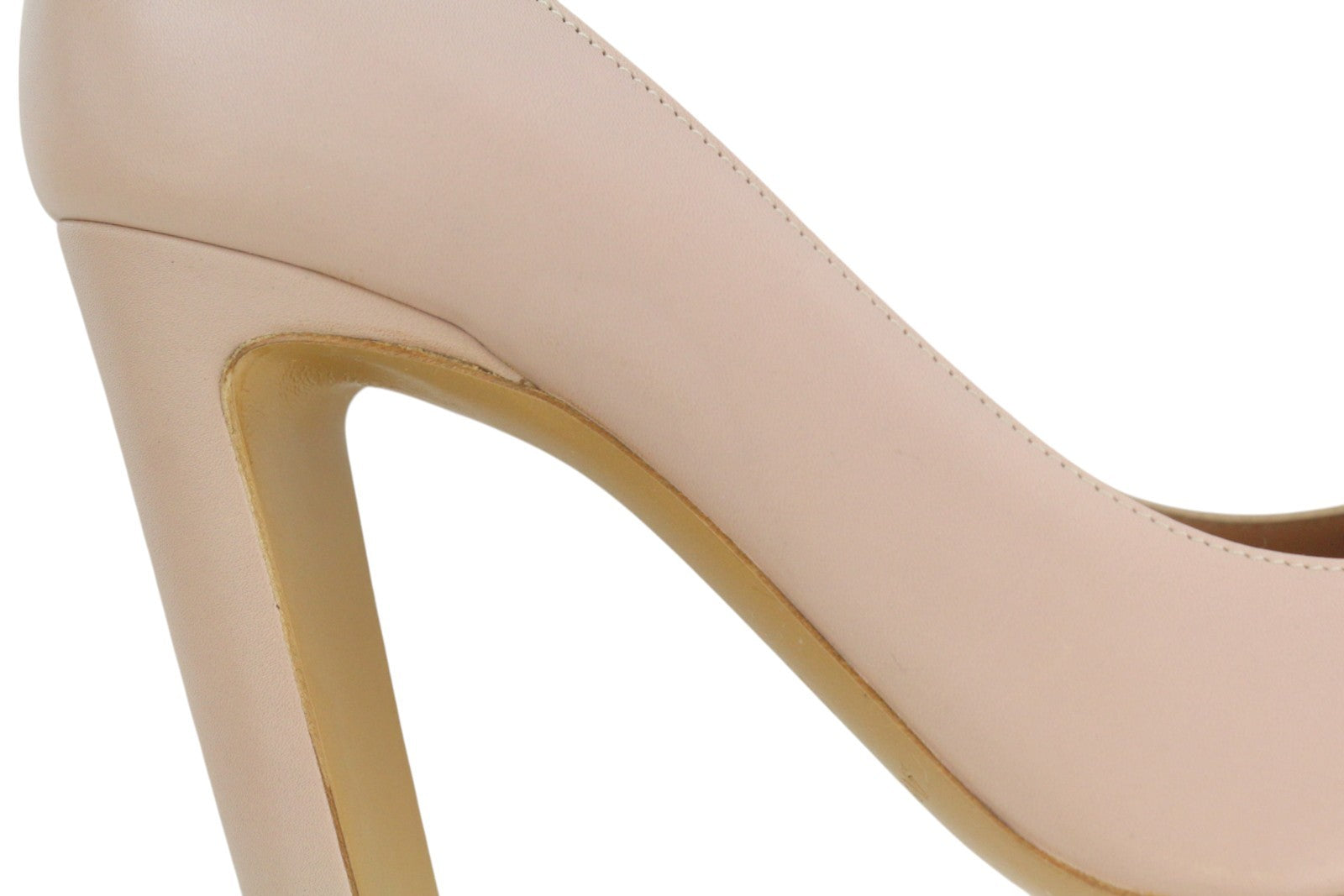 EMPORIO ARMANI X3E340 Women Heels EU37 Light Pink Leather Square Toe Slip On