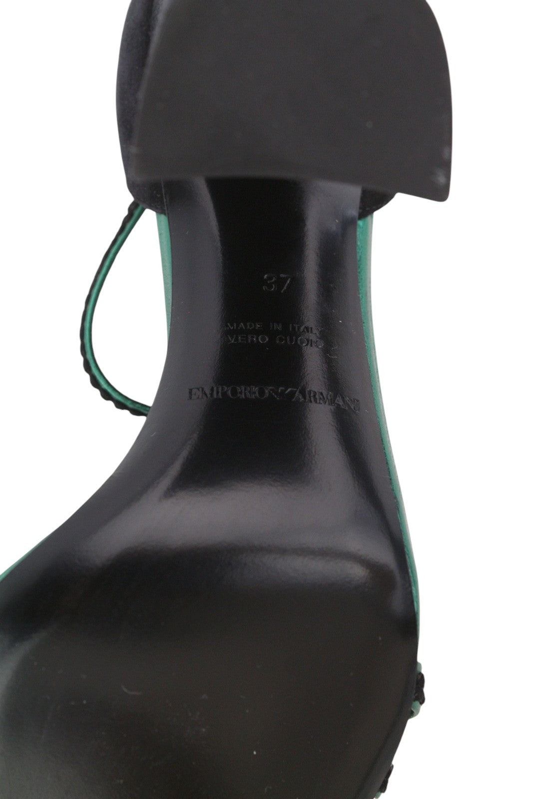 EMPORIO ARMANI Women Heels EU37 Black Suede Leather Strappy Buckle Pumps Sandals