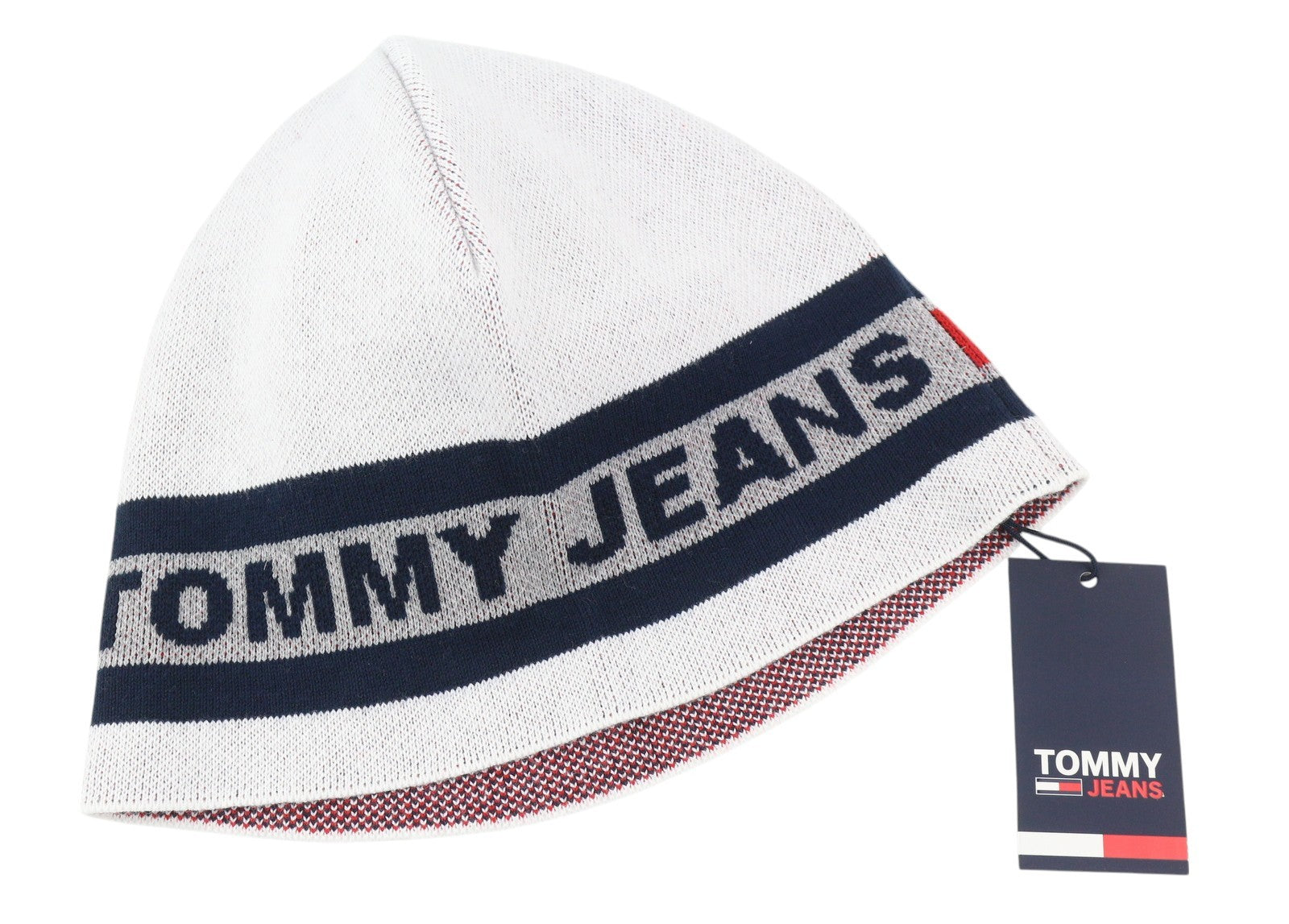 TOMMY HILFIGER Casual Utility Beanie Men Hat OS Coloured Tight-Knit Logo Casual