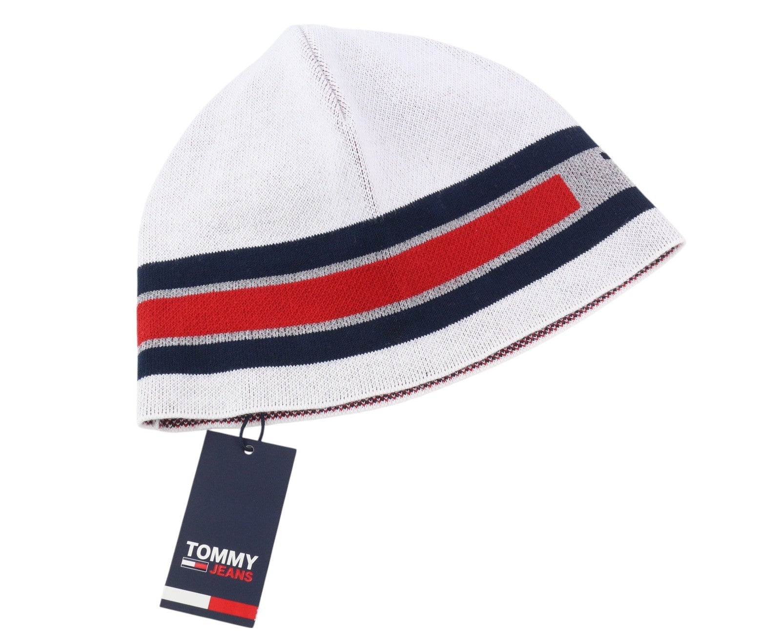 TOMMY HILFIGER Casual Utility Beanie Men Hat OS Coloured Tight-Knit Logo Casual