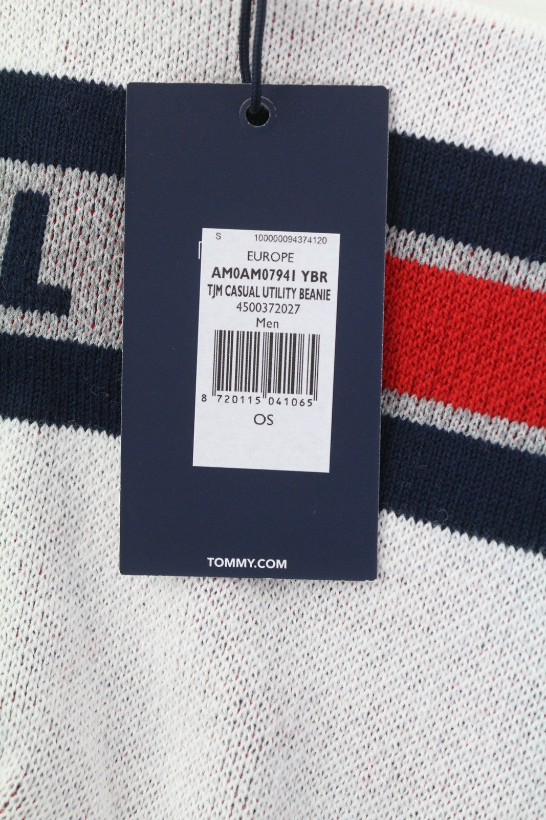 TOMMY HILFIGER Casual Utility Beanie Men Hat OS Coloured Tight-Knit Logo Casual