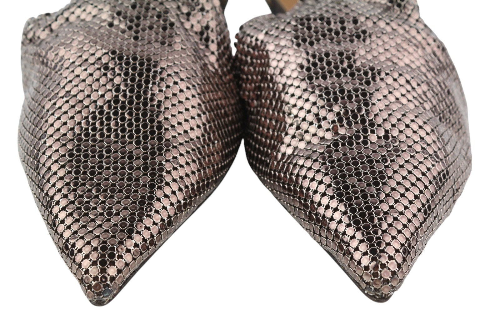 EMPORIO ARMANI X3D254 Women Flats EU37 Brown Shiny Pointed Toe Slip Ballerina