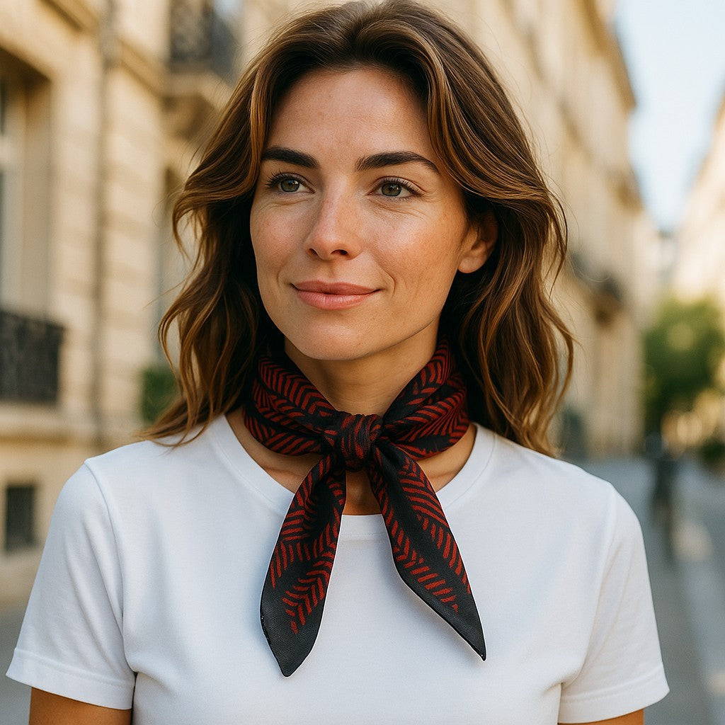 ANTONY MORATO Women Scarf OS Burgundy Cotton Patterned Wrap Casual Dark Unisex