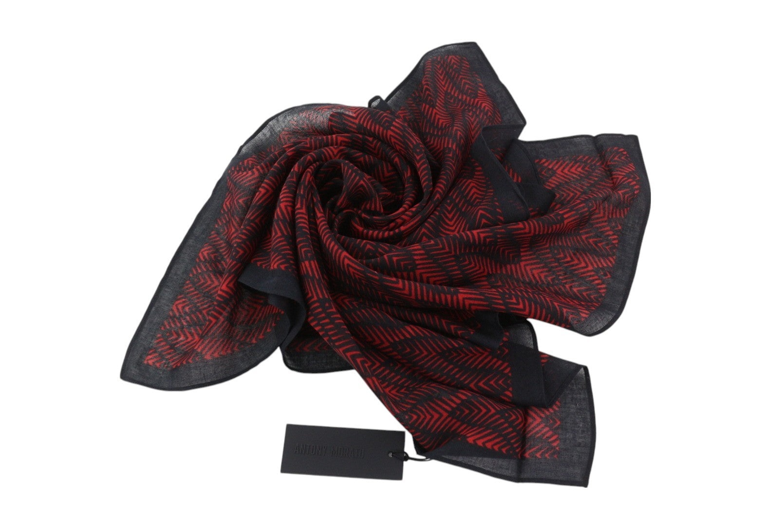 ANTONY MORATO Women Scarf OS Burgundy Cotton Patterned Wrap Casual Dark Unisex