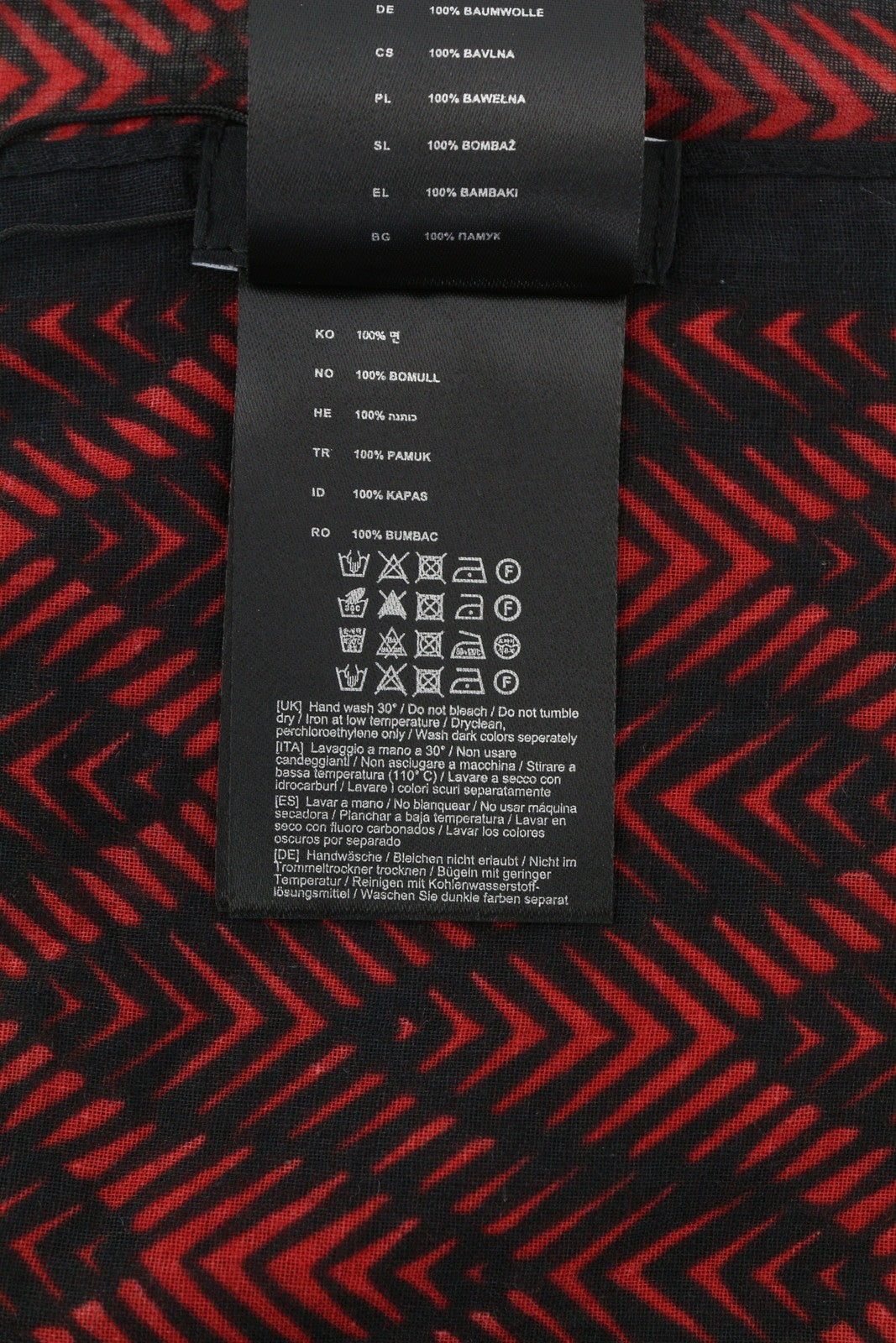 ANTONY MORATO Women Scarf OS Burgundy Cotton Patterned Wrap Casual Dark Unisex