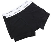 CALVIN KLEIN Men Underwear S Black Trunk Cotton Stretch Classic Fit Logo 2 Pack
