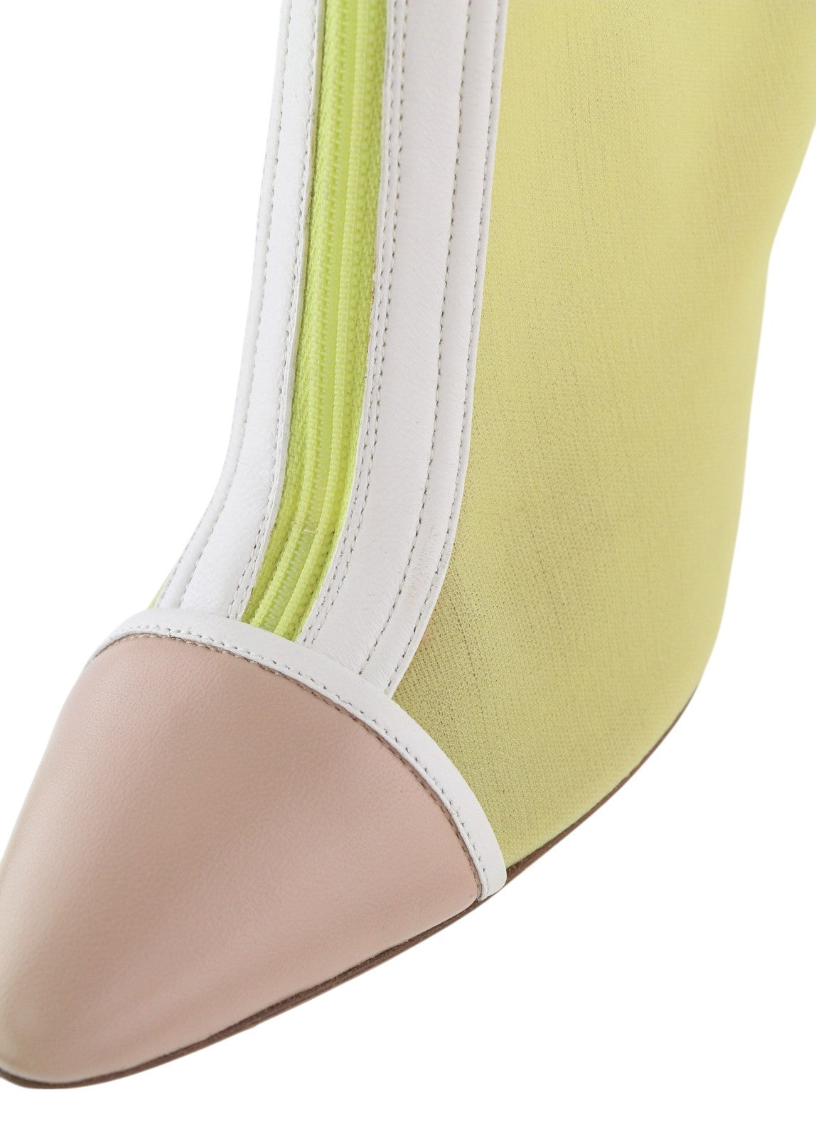 EMPORIO ARMANI X3M280 Women Shoes EU37 Leather Yellow Mesh Pointed Toe Zipper