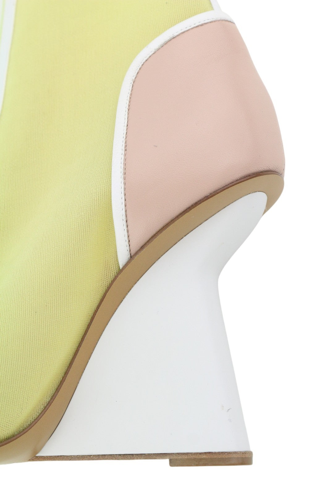 EMPORIO ARMANI X3M280 Women Shoes EU37 Leather Yellow Mesh Pointed Toe Zipper