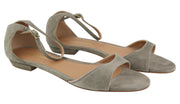 EMPORIO ARMANI X3P649 Women Sandals EU37 Grey Suede Leather Open Toe Buckle