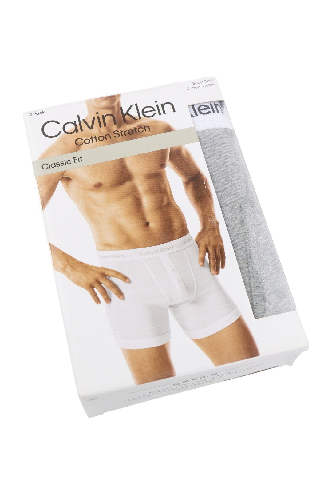 CALVIN KLEIN Men Underwear S Boxer Brief Cotton Stretch Classic Button 2 Pack