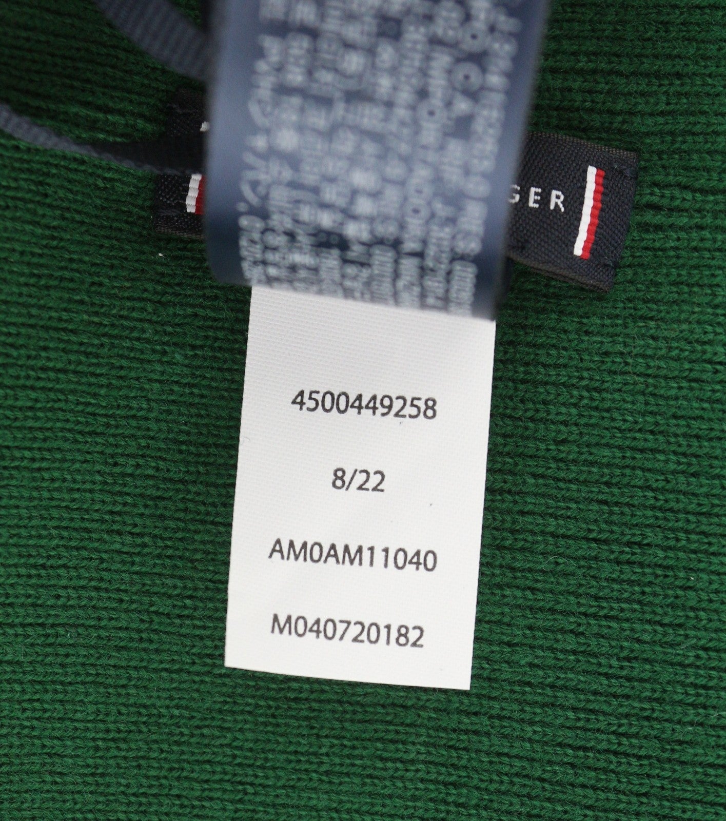 TOMMY HILFIGER New Prep Beanie Men Hat OS Green Cotton Knit Embroidered RRP€79