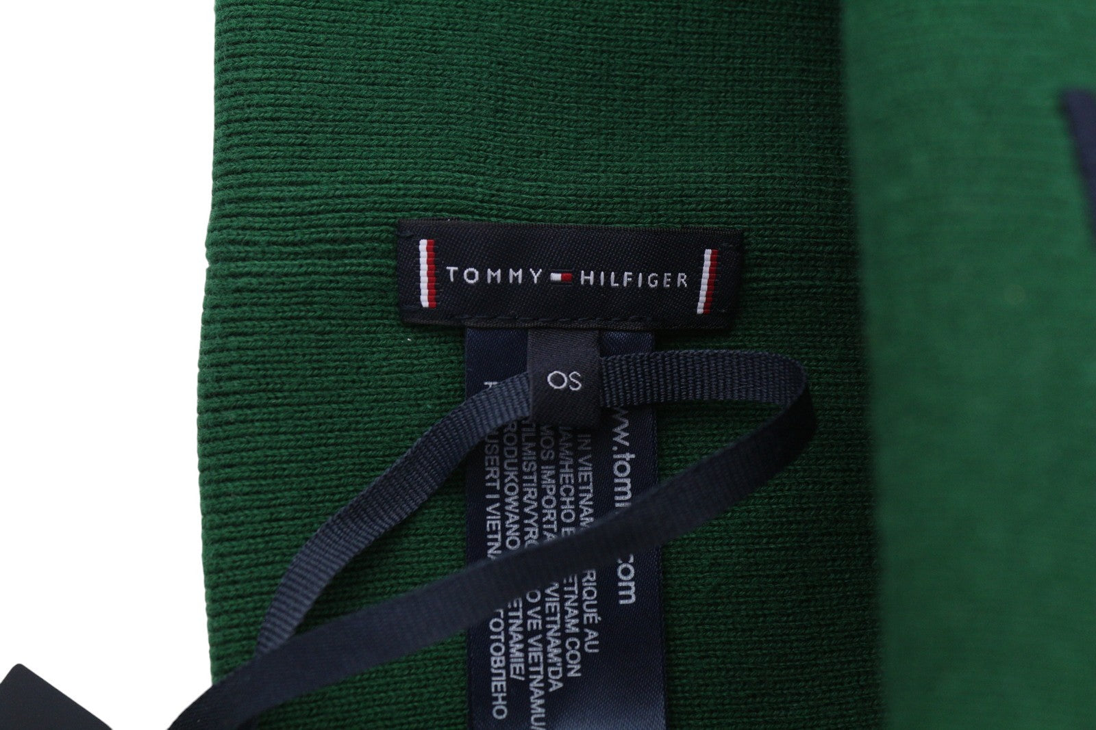 TOMMY HILFIGER New Prep Beanie Men Hat OS Green Cotton Knit Embroidered RRP€79