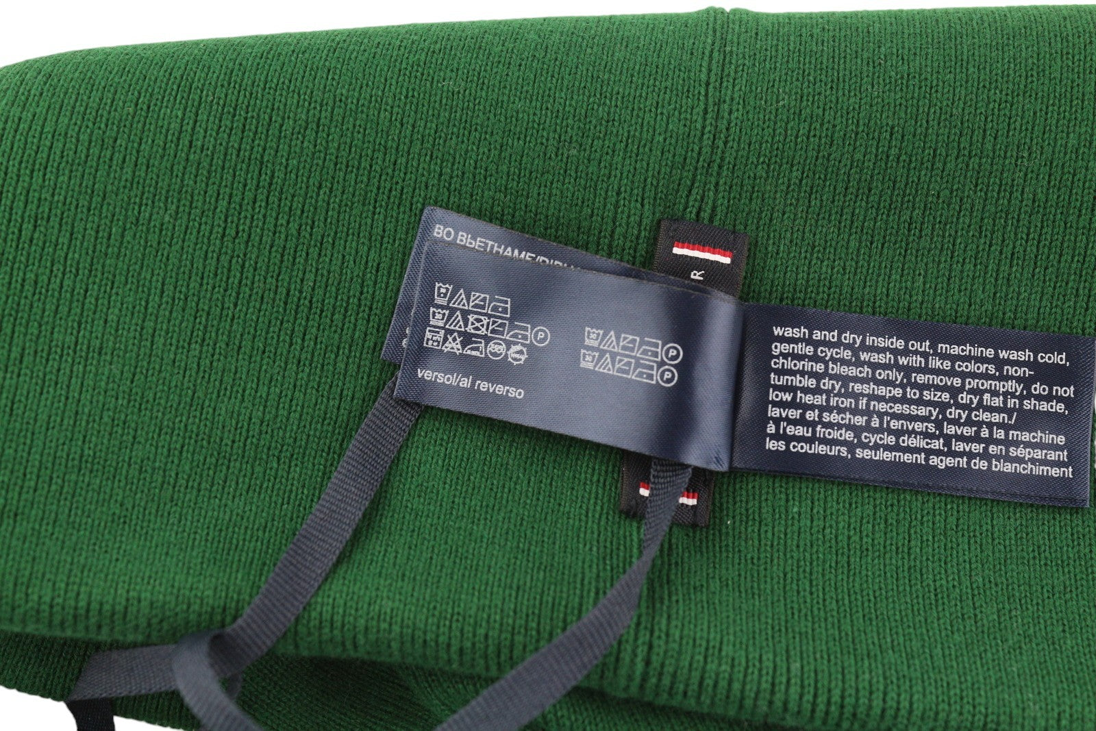 TOMMY HILFIGER New Prep Beanie Men Hat OS Green Cotton Knit Embroidered RRP€79