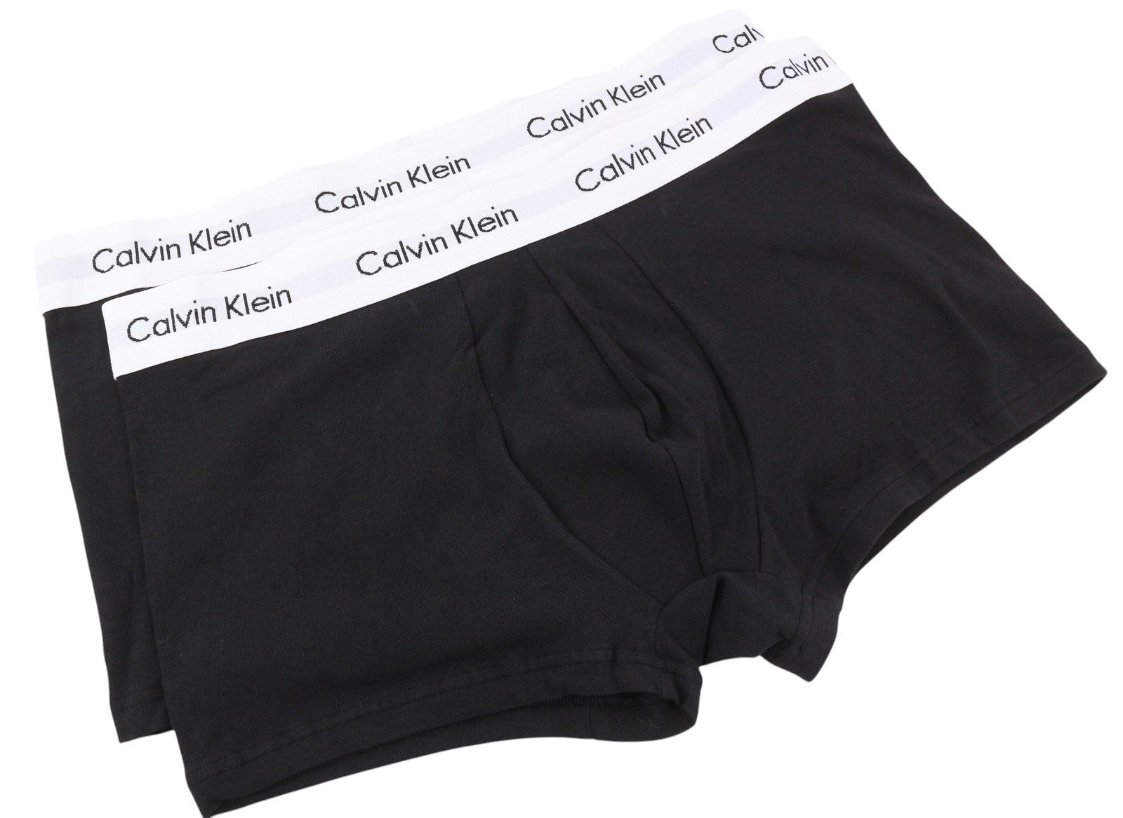 CALVIN KLEIN Men Underwear L Black Low Rise Trunk Cotton Stretch Classic 2 Pack