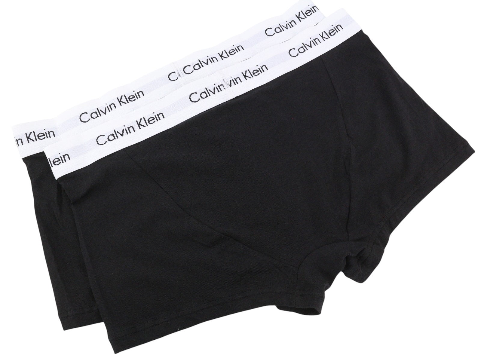 CALVIN KLEIN Men Underwear L Black Low Rise Trunk Cotton Stretch Classic 2 Pack