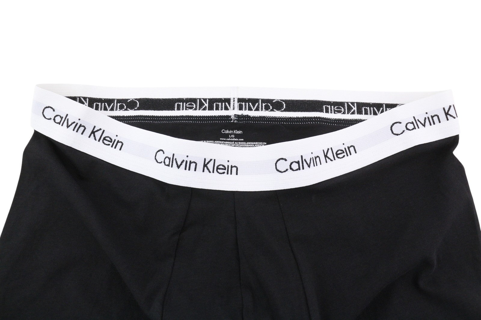 CALVIN KLEIN Men Underwear L Black Low Rise Trunk Cotton Stretch Classic 2 Pack
