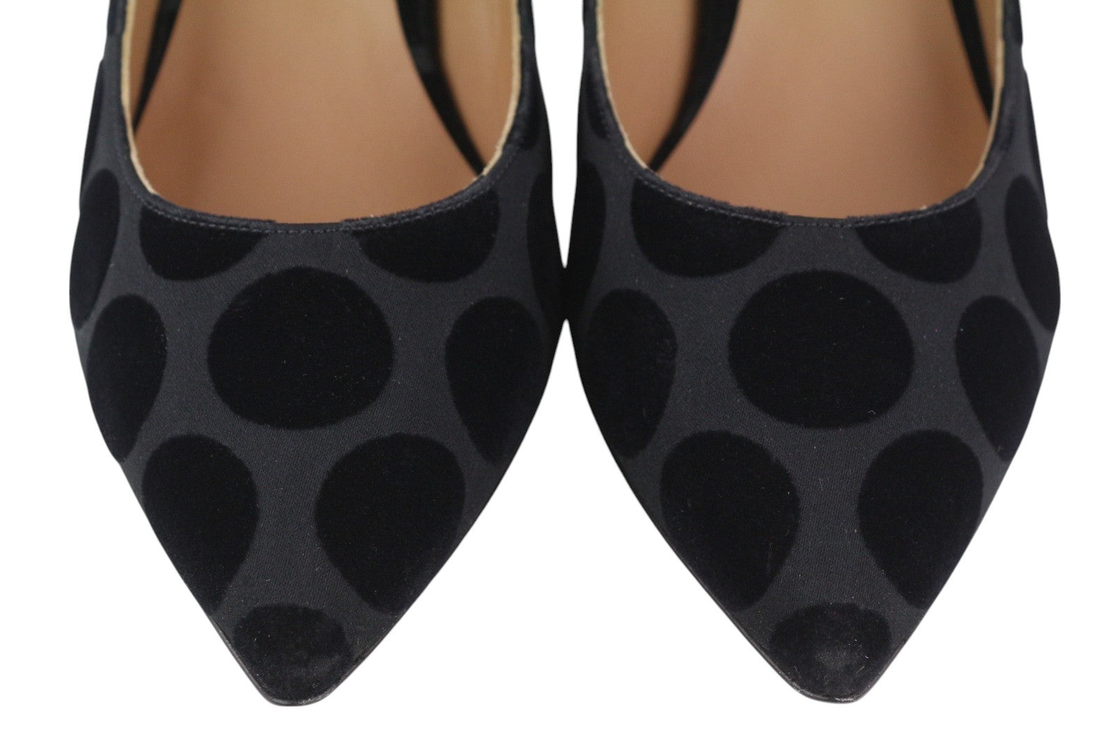 EMPORIO ARMANI X3E320 Women Heels EU37 Black Polka Dot Print Pointed Toe Buckle