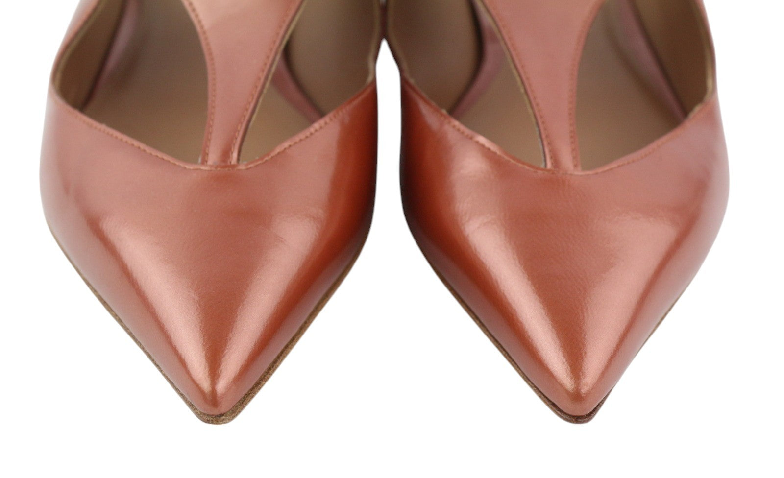 EMPORIO ARMANI X3D234 Women Flats EU37 Brown Pointed Toe Buckle Slip Sandals