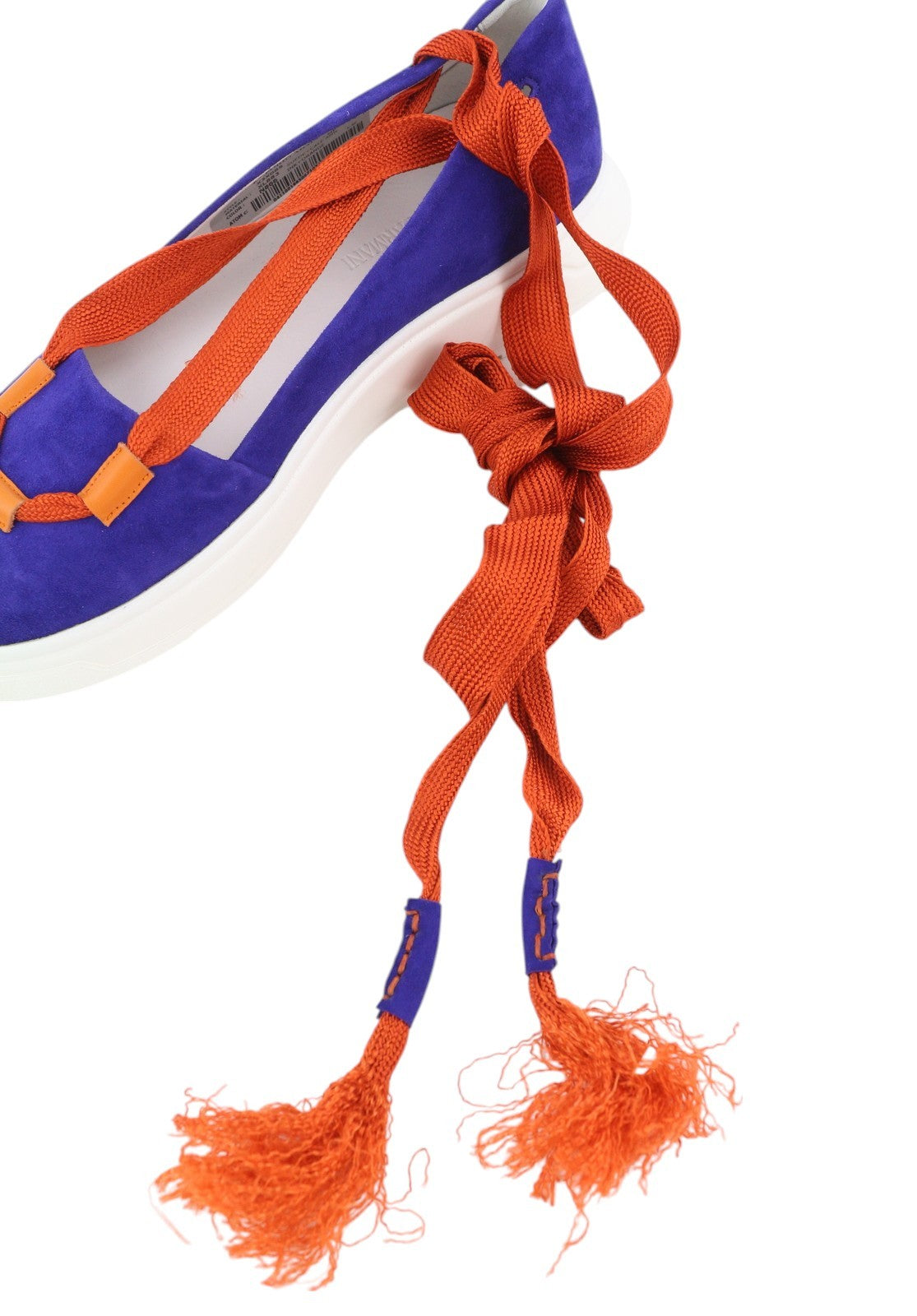 EMPORIO ARMANI X3X085 Women Shoes EU37 Blue Suede Leather Laces Details Platform