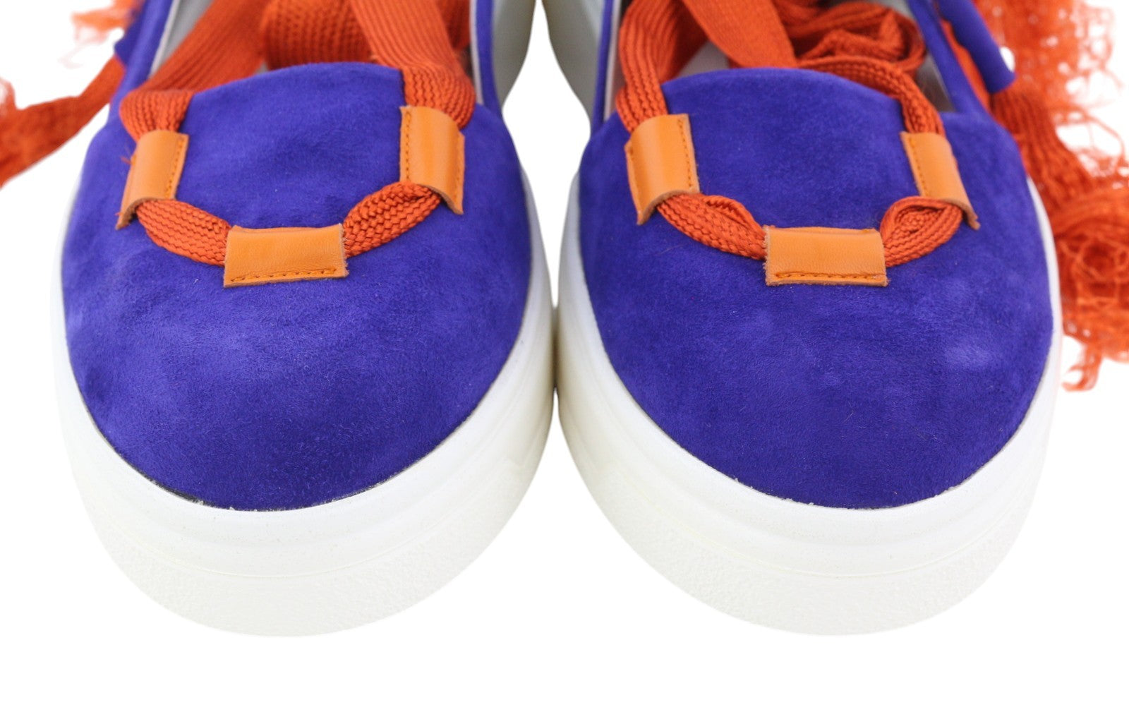 EMPORIO ARMANI X3X085 Women Shoes EU37 Blue Suede Leather Laces Details Platform