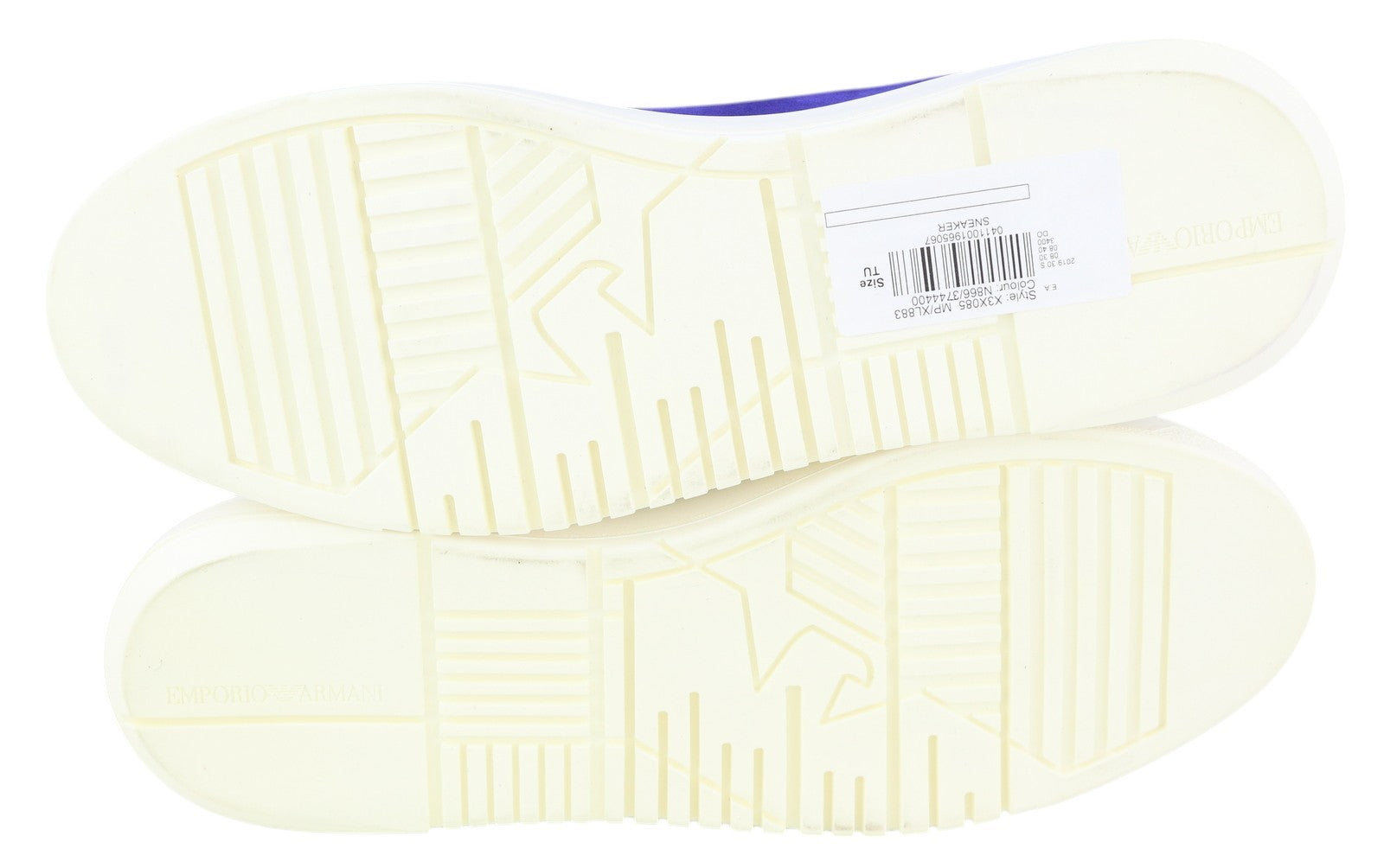 EMPORIO ARMANI X3X085 Women Shoes EU37 Blue Suede Leather Laces Details Platform