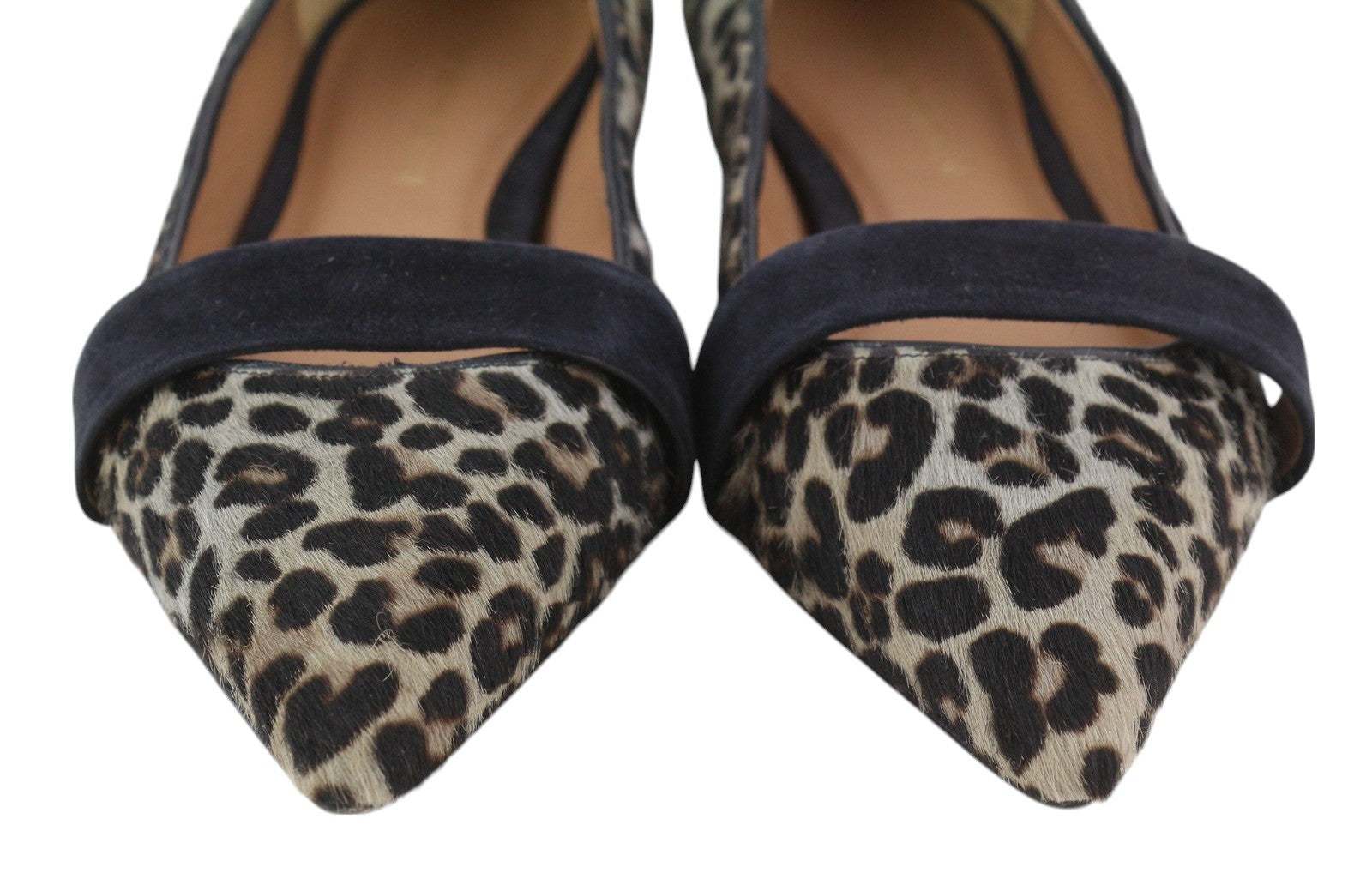 EMPORIO ARMANI X3D238 Women Flats EU37 Animal Suede Trim Pointed Toe RRP$299