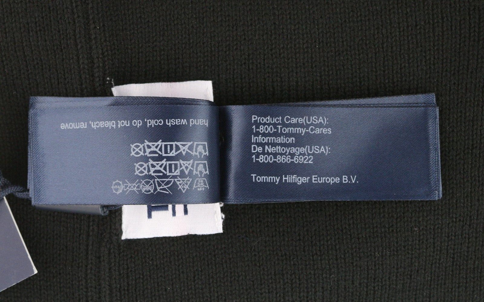 TOMMY HILFIGER Beanie Men Hat OS Black Tight-Knit Embroidered Logo Casual RRP€79