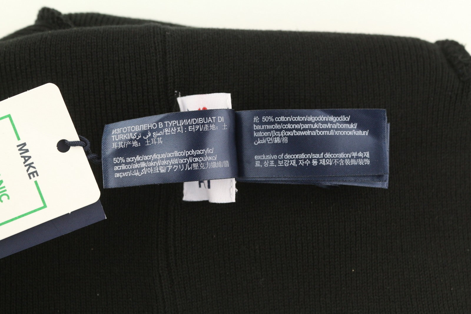 TOMMY HILFIGER Beanie Men Hat OS Black Tight-Knit Embroidered Logo Casual RRP€79