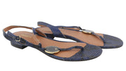 EMPORIO ARMANI X3Q065 Women Sandals EU37 Blue Leather Flats Textured RRP€212