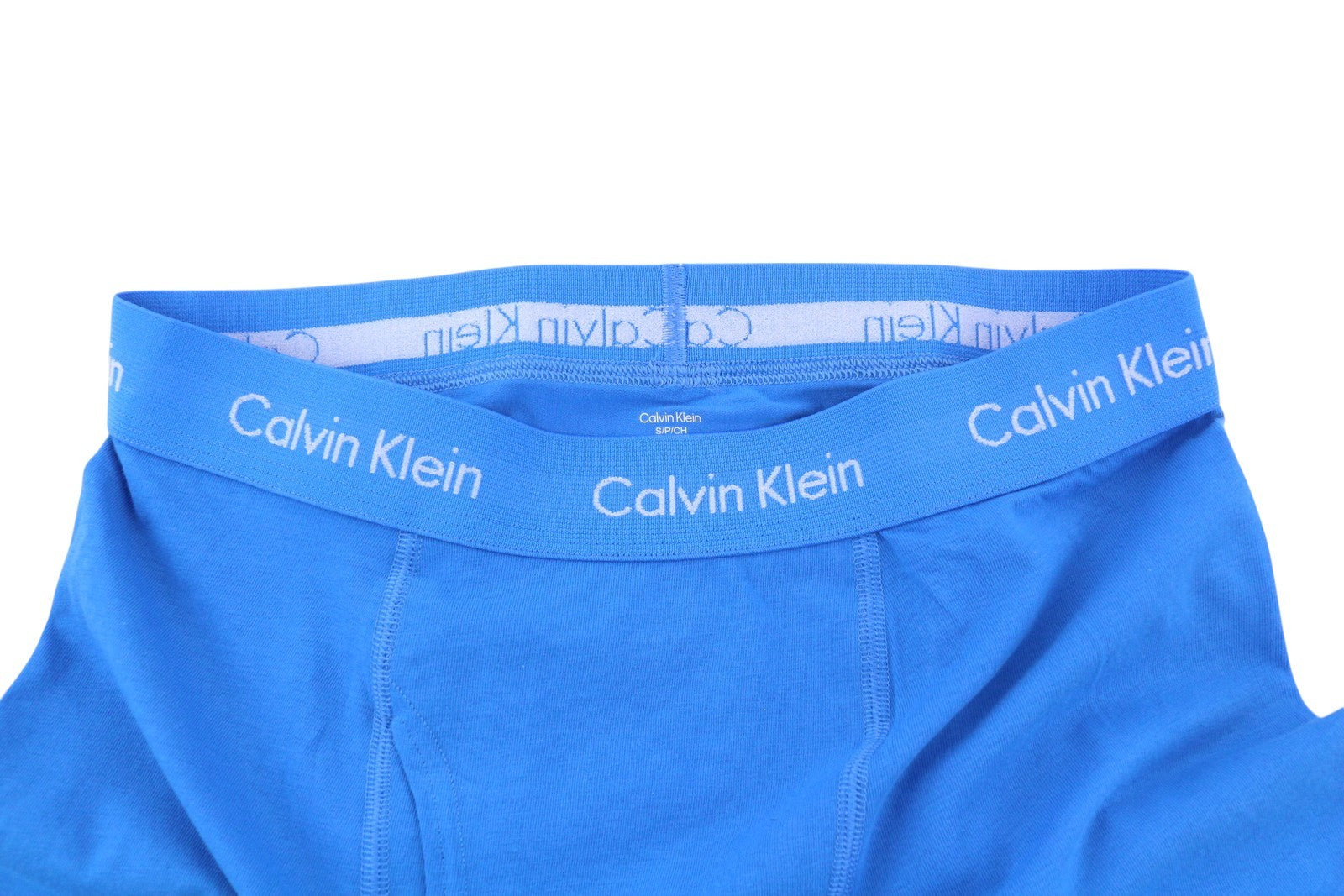 CALVIN KLEIN Men Underwear S Blue Trunk Cotton Stretch Classic Fit Logo 2 Pack