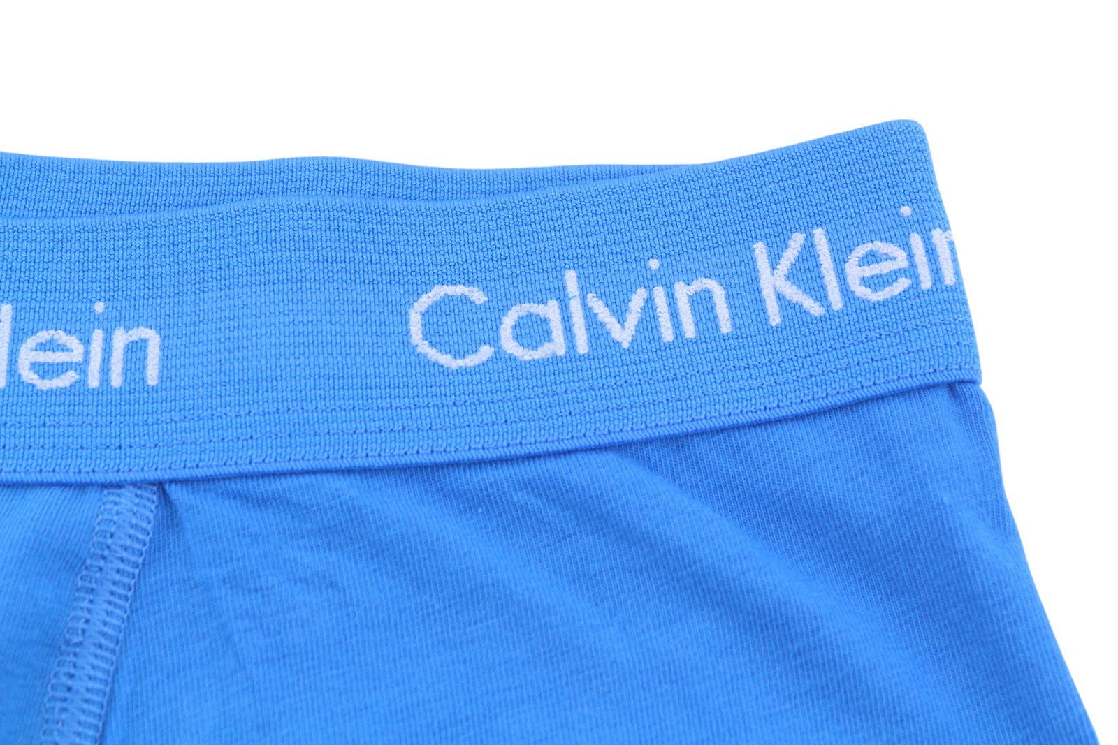 CALVIN KLEIN Men Underwear S Blue Trunk Cotton Stretch Classic Fit Logo 2 Pack