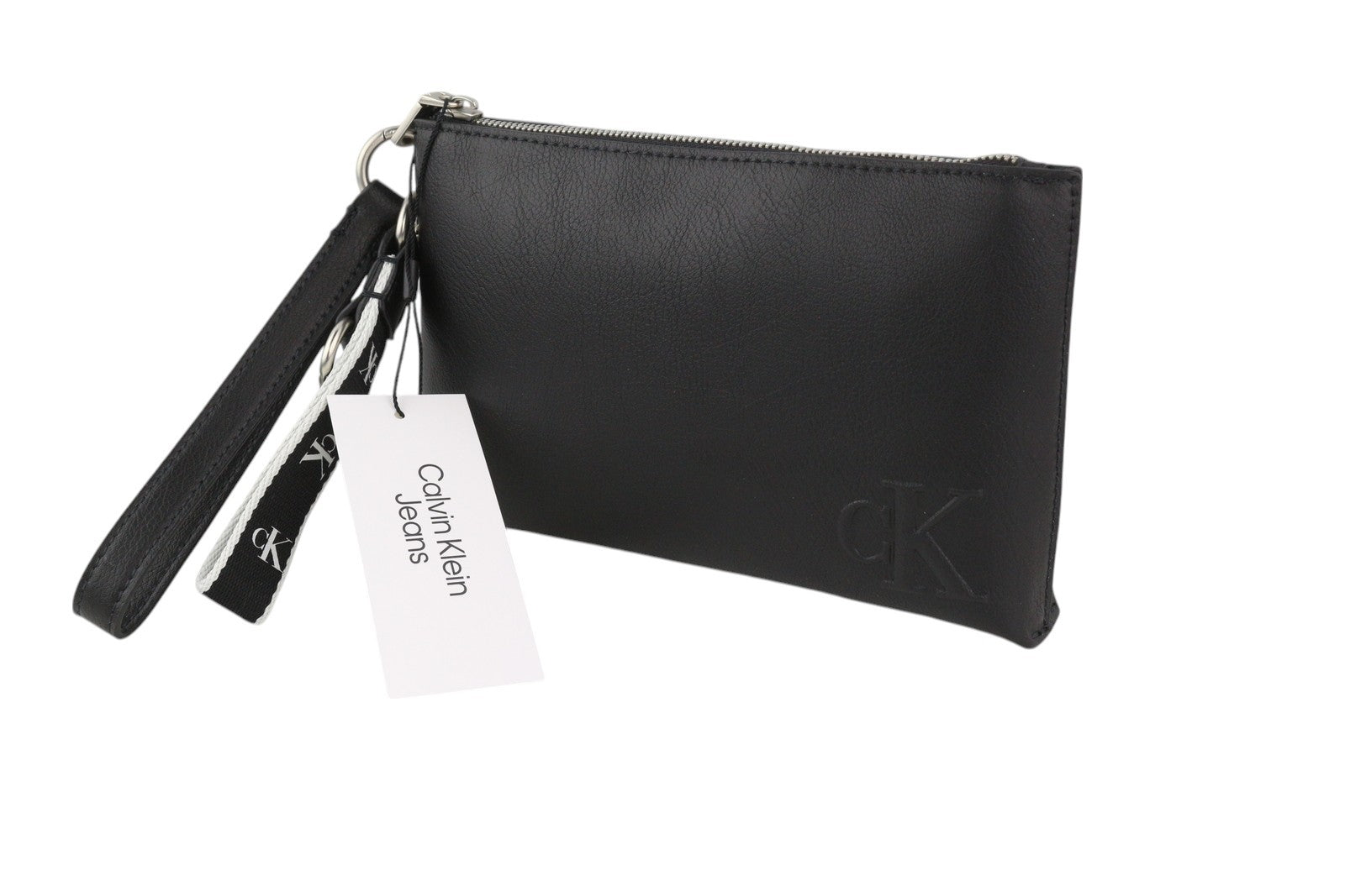 CALVIN KLEIN Make-Up + D-Ring Keyfob Women's Bag OS Black Coated Unisex RRP€89