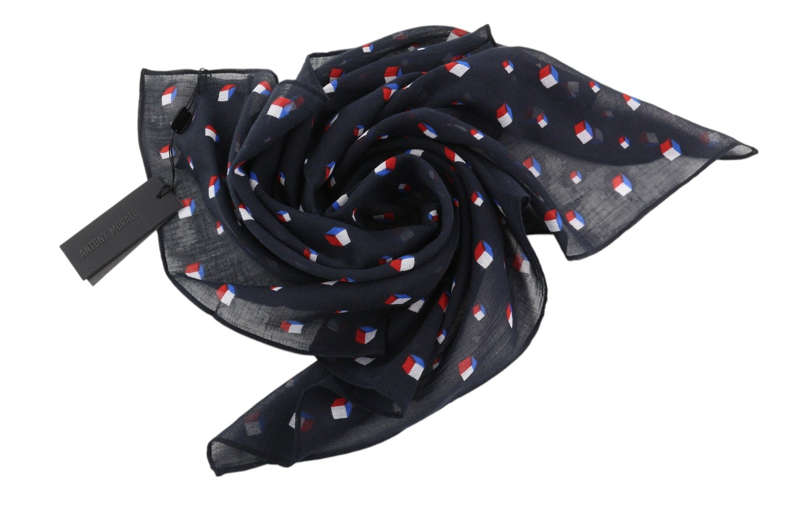 ANTONY MORATO Women Scarf OS Black Cotton Pattern Wrap Casual Logo Unisex